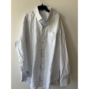 J. Hilburn Men’s Custom Blue/White Plaid Button Down Shirt 18.5 Neck 37/38